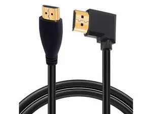 4K HDMI Cable 1.4,90 Degrees Angle HDMI Male to Male Cable 4k@30Hz,Gold-Plated Connector,Support ARC, 3D, Ethernet,for HD TV, Lactop, PC,Projector-Black(1m/3.2Ft) (Black - Straight to Left) 4K HDMI Cable 1.4,90 Degrees Angle HDMI Male to Male Cable 4k@30Hz,Gold-Plated Connector,Support ARC, 3D, Ethernet,for HD TV, Lactop, PC,Projector-Black(1m/3.2Ft) (Black - Straight to Left)