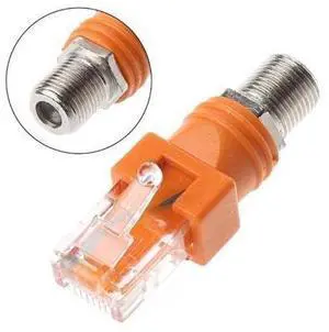F Female To RJ45 Male Coaxial Barrel Coupler Adapter RJ45 To RF Connector Converter F Female To RJ45 Male Coaxial Barrel Coupler Adapter RJ45 To RF Connector Converter