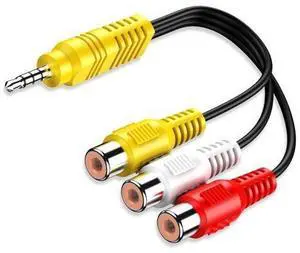 Video AV Component Adapter Cable Replacement for TCL TV, 3 RCA to AV Input Adapter - 23CM/9in Video AV Component Adapter Cable Replacement for TCL TV, 3 RCA to AV Input Adapter - 23CM/9in
