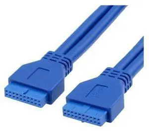 Motherboard USB 3.0 Header 19Pin Female to Female Extension Cable Blue 50cm Motherboard USB 3.0 Header 19Pin Female to Female Extension Cable Blue 50cm