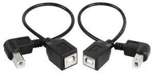 USB 2.0 Type-B Printer Cable, 2-Pack USB 2.0 B Female to Type-B Male (90 Degree UP + Down Right Angle) Printer Short Extension Cable for Scanner, Mobile HDD and More (UP-Down) USB 2.0 Type-B Printer Cable, 2-Pack USB 2.0 B Female to Type-B Male (90 Degree UP + Down Right Angle) Printer Short Extension Cable for Scanner, Mobile HDD and More (UP-Down)