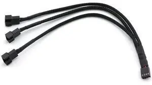 4Pin 1 to 3 Ways PWM Fan Splitter Cable Black Sleeved Fan Power Extension Cable 4Pin Female to 3X 4Pin Male 27cm/10.5 inches 4Pin 1 to 3 Ways PWM Fan Splitter Cable Black Sleeved Fan Power Extension Cable 4Pin Female to 3X 4Pin Male 27cm/10.5 inches