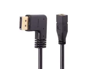 Left Angled DP DisplayPort 90 Degree to Mini DP DisplayPort Female Cable for Displays Monitors Left Angled DP DisplayPort 90 Degree to Mini DP DisplayPort Female Cable for Displays Monitors