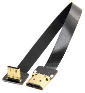 FPV 90 Degree Up Angled FPV Mini HDMI Male to HDMI Male FPC Flat Cable 20cm Compatible for FPV HDTV Multicopter Aerial Photography FPV 90 Degree Up Angled FPV Mini HDMI Male to HDMI Male FPC Flat Cable 20cm Compatible for FPV HDTV Multicopter Aerial Photography