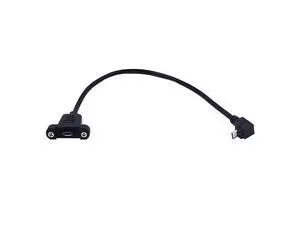 0.3 Meter Micro USB 5 Pin Extension Cable, Up Angle Micro USB Male to Female Extender Bolt Screw Lock Mount Cable, Sync Data & Charging 0.3 Meter Micro USB 5 Pin Extension Cable, Up Angle Micro USB Male to Female Extender Bolt Screw Lock Mount Cable, Sync Data & Charging