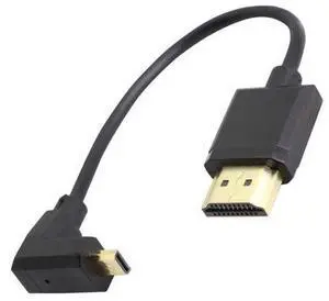 90 Degree Micro HDMI Male to HDMI Male Cable Adapter Connector 4K 60Hz Ethernet HDMI Type D to Type A 3D Audio Return for Cameras-15CM (Angle UP) 90 Degree Micro HDMI Male to HDMI Male Cable Adapter Connector 4K 60Hz Ethernet HDMI Type D to Type A 3D Audio Return for Cameras-15CM (Angle UP)