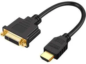 HDMI to DVI Short Cable 0.5ft Bi-Directional DVI-I (24+5) Female to HDMI 4K Male Adapter 1080P DVI to HDMI Conveter Compatible with PC TV TV Box PS5 Blue-ray Xbox Switch HDMI to DVI Short Cable 0.5ft Bi-Directional DVI-I (24+5) Female to HDMI 4K Male Adapter 1080P DVI to HDMI Conveter Compatible with PC TV TV Box PS5 Blue-ray Xbox Switch