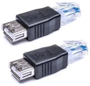 2 Pack Ethernet to USB Adapter, USB to Ethernet Adapter, RJ45 Ethernet Male to USB Female Converter, USB to RJ45 Connector for ADSL Modem, Router, Camera with Network Function 2 Pack Ethernet to USB Adapter, USB to Ethernet Adapter, RJ45 Ethernet Male to USB Female Converter, USB to RJ45 Connector for ADSL Modem, Router, Camera with Network Function