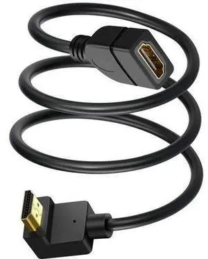 HDMI Extension Cable Up Angle 1.5 Feet 4K HDMI Extender Cable Male to Female Adapter Cord 90 Degree HD Video Converter Short Wire for Monitor, Laptop, Projector, HDTV HDMI Extension Cable Up Angle 1.5 Feet 4K HDMI Extender Cable Male to Female Adapter Cord 90 Degree HD Video Converter Short Wire for Monitor, Laptop, Projector, HDTV