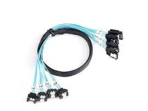SATA-III Cable:0.5M, 4Pcs/Set Thin 90-Degree SATA Right-Angle Cable SAS 6Gbps Data Angled to Straight for Server-Raid Computer SDD HDD CD DVD Drives (1.6FT) SATA-III Cable:0.5M, 4Pcs/Set Thin 90-Degree SATA Right-Angle Cable SAS 6Gbps Data Angled to Straight for Server-Raid Computer SDD HDD CD DVD Drives (1.6FT)