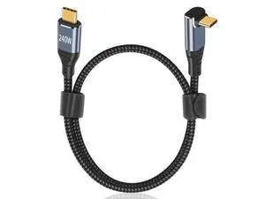 USB C 90 Degree Cable 1.5ft, 240W Fast Charging PD 3.1 Type C to Type C Cable Short Braided 3A 90 Degree Up Down Angle USB C Cable for iPad Pro Galaxy Air MacBook USB C 90 Degree Cable 1.5ft, 240W Fast Charging PD 3.1 Type C to Type C Cable Short Braided 3A 90 Degree Up Down Angle USB C Cable for iPad Pro Galaxy Air MacBook