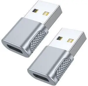 USB C Female to USB Male Adapter 2 Pack, USB Type C Cable to USB A Charger Converter for Apple Watch Ultra SE Series 8 7, iPhone 14 13 12 11, AirPods, iPad and More - Silver USB C Female to USB Male Adapter 2 Pack, USB Type C Cable to USB A Charger Converter for Apple Watch Ultra SE Series 8 7, iPhone 14 13 12 11, AirPods, iPad and More - Silver