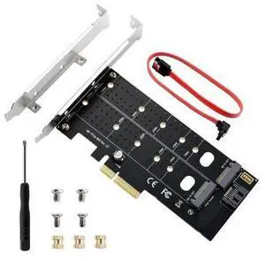 Dual M.2 PCIE Adapter NVME/NGFF to PCIE X4 Expansion Card 32Gbps PCIE NVME SSD Adapter Compatible with B-Key/M-Key/B&M Key for 2230 2242 2260 2280 22110 SSD Dual M.2 PCIE Adapter NVME/NGFF to PCIE X4 Expansion Card 32Gbps PCIE NVME SSD Adapter Compatible with B-Key/M-Key/B&M Key for 2230 2242 2260 2280 22110 SSD
