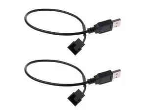 2 Pack USB to 3-Pin / 4-Pin PWM 5V USB Sleeved Fan Power Adapter Cable, USB to 3 Pin / 4 Pin Case Fan Adapter Connector Cable (USB-3Pin/4Pin Cable) 2 Pack USB to 3-Pin / 4-Pin PWM 5V USB Sleeved Fan Power Adapter Cable, USB to 3 Pin / 4 Pin Case Fan Adapter Connector Cable (USB-3Pin/4Pin Cable)