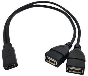 USB C Splitter Charge Cable,1 Feet USB Type C Female to 2 Dual USB Female Y Splitter Conversion Charging Cable(Only for Charging) USB C Splitter Charge Cable,1 Feet USB Type C Female to 2 Dual USB Female Y Splitter Conversion Charging Cable(Only for Charging)
