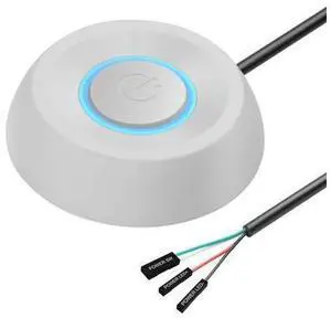 PC Power Switch - Desktop Computer External Remote Start Motherboard Button Extension Cable with LED Light (White) PC Power Switch - Desktop Computer External Remote Start Motherboard Button Extension Cable with LED Light (White)