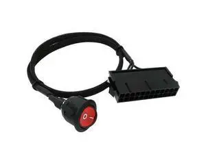 ATX Power Jumper Cable, 24 Pin ATX Red LED Power On/Off Switch Bridge Adapter Braided 21.5-inch(55cm) ATX Power Jumper Cable, 24 Pin ATX Red LED Power On/Off Switch Bridge Adapter Braided 21.5-inch(55cm)