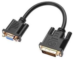 DVI D to VGA Adapter Cable 24 + 5 Pin DVI Plug to 15 Pin VGA Socket DVI D to VGA Adapter Cable 24 + 5 Pin DVI Plug to 15 Pin VGA Socket