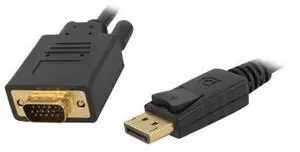 6 ft. Black Display Port to VGA Cable Male to Male 6 ft. Black Display Port to VGA Cable Male to Male