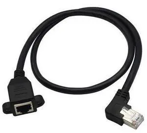 Panel Mount RJ45, RJ45 Male to Female 90 Degree Screw Panel Mount CAT6/5e/5 Shielded Network LAN Extender Cord Connector (Angled Left) 60cm Panel Mount RJ45, RJ45 Male to Female 90 Degree Screw Panel Mount CAT6/5e/5 Shielded Network LAN Extender Cord Connector (Angled Left) 60cm