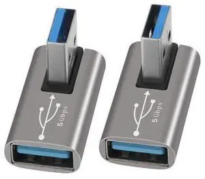 90 Degree USB 3.0 Adapter 2 Pack, Middle (Left and Right) Angle USB-A Male to Female Connector USB L Shape Extender, Support Charge & Data Sync for PC, Laptop, Mouse, Keyboard, USB A Car Charger 90 Degree USB 3.0 Adapter 2 Pack, Middle (Left and Right) Angle USB-A Male to Female Connector USB L Shape Extender, Support Charge & Data Sync for PC, Laptop, Mouse, Keyboard, USB A Car Charger