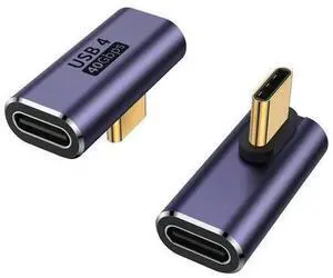 90 Degree Right Angle USB C Male to USB C Female Adapter 2 Pack, 40Gbps USB Type C Thunderbolt 4/3 Extender for MacBook Pro, iMac, iPad Pro, Tablet, Phones and Other Type C Devices 90 Degree Right Angle USB C Male to USB C Female Adapter 2 Pack, 40Gbps USB Type C Thunderbolt 4/3 Extender for MacBook Pro, iMac, iPad Pro, Tablet, Phones and Other Type C Devices