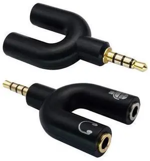 3.5mm Headphone Y Splitter Adapter Gold Plated 4 Pole 3.5mm Male to 3.5MM Headphone+Microphone (MIC) Female Plugs Audio Stereo Converter(2-Pack) 3.5mm Headphone Y Splitter Adapter Gold Plated 4 Pole 3.5mm Male to 3.5MM Headphone+Microphone (MIC) Female Plugs Audio Stereo Converter(2-Pack)