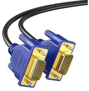 VGA Cable 6 Feet, Gold-Plated Shielded VGA Male to Male Monitor Computer Cable Adapter Cord 15 Pin HD15 1080P@60Hz Full HD High Resolution for TV Computer Projector-Blue-Upgraded VGA Cable 6 Feet, Gold-Plated Shielded VGA Male to Male Monitor Computer Cable Adapter Cord 15 Pin HD15 1080P@60Hz Full HD High Resolution for TV Computer Projector-Blue-Upgraded