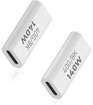 USB C Coupler 40Gbps, PD140W and 8K@60Hz Video Display, USB C Female to Female Adapter, Type C to Type C for Thunderbolt 4/3, MacBook Pro/Air, iPad, Laptop, Phones (2Pack) USB C Coupler 40Gbps, PD140W and 8K@60Hz Video Display, USB C Female to Female Adapter, Type C to Type C for Thunderbolt 4/3, MacBook Pro/Air, iPad, Laptop, Phones (2Pack)
