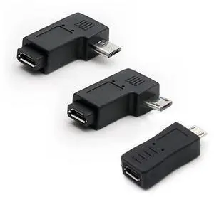 Micro USB to Micro USB Adapter, 90 Degree Left & Right Angled Android Connector, 3-Pack Micro USB to Micro USB Adapter, 90 Degree Left & Right Angled Android Connector, 3-Pack