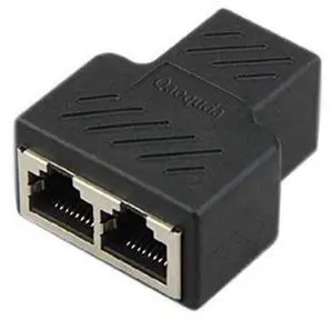 RJ45 Splitter Adapter 1 to 2 Dual Female Port CAT 5/CAT 6 LAN Ethernet Socket Splitter Connector Adapter RJ45 Splitter Adapter 1 to 2 Dual Female Port CAT 5/CAT 6 LAN Ethernet Socket Splitter Connector Adapter