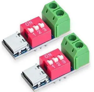 2PCS USB-C PD/QC Fast Charge Trigger Module & Decoy Board - Dual-Port Voltage selector (5V/9V/12V/20V Output) Charger Power Delivery Boost Module 2PCS USB-C PD/QC Fast Charge Trigger Module & Decoy Board - Dual-Port Voltage selector (5V/9V/12V/20V Output) Charger Power Delivery Boost Module