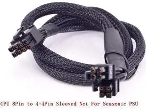 CPU 8pin to 4+4pin Power Supply Cable ATX 12V P4 to P8 With Net for Seasonic KM3 Series X-750 X-850 SS-1050XP3 M12II Evo Series 620 650 750 850 Snow Silent 750 1050 FOCUS PLUS Gold SSR-850FX CPU 8pin to 4+4pin Power Supply Cable ATX 12V P4 to P8 With Net for Seasonic KM3 Series X-750 X-850 SS-1050XP3 M12II Evo Series 620 650 750 850 Snow Silent 750 1050 FOCUS PLUS Gold SSR-850FX