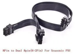 PCIe 8pin to Dual 8Pin (6+2Pin) Power supply Cable Flat for KM3 Series X-750 X-850 SS-1050XP3 SS-1200XP3 M12II Evo Series 520 620 650 750 850 Snow Silent 750 1050 FOCUS PLUS Gold SSR-850FX PCIe 8pin to Dual 8Pin (6+2Pin) Power supply Cable Flat for KM3 Series X-750 X-850 SS-1050XP3 SS-1200XP3 M12II Evo Series 520 620 650 750 850 Snow Silent 750 1050 FOCUS PLUS Gold SSR-850FX