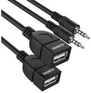 USB to Aux Audio Adapter, 2PCS 3.5mm Male to USB Female for Playing Music with U-Disk in Your Car,orked only When Your CAR 3.5mm AUX Port Must has Audio decoding Function- No Power Supply USB to Aux Audio Adapter, 2PCS 3.5mm Male to USB Female for Playing Music with U-Disk in Your Car,orked only When Your CAR 3.5mm AUX Port Must has Audio decoding Function- No Power Supply