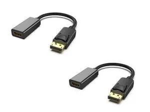 2 PCS 1 set DisplayPort DP to HDMI Cable,Male To Female Display Port to HDMI Adapter Converter Black Laptop PC for HP/DELL 2 packs 2 PCS 1 set DisplayPort DP to HDMI Cable,Male To Female Display Port to HDMI Adapter Converter Black Laptop PC for HP/DELL 2 packs