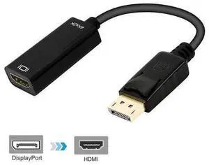 DisplayPort to HDMI, 4K Gold-Plated DP Display Port to HDMI Adapter (Male to Female) Compatible for Lenovo Dell HP And More (4K Black) DisplayPort to HDMI, 4K Gold-Plated DP Display Port to HDMI Adapter (Male to Female) Compatible for Lenovo Dell HP And More (4K Black)