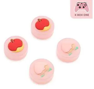 GeekShare Fruits Theme Thumb Grips Compatible with Xbox One Controller, 2-Pair Soft Silicone Thumbstick Cover Caps with Peach and Apple Design (4 Pcs) GeekShare Fruits Theme Thumb Grips Compatible with Xbox One Controller, 2-Pair Soft Silicone Thumbstick Cover Caps with Peach and Apple Design (4 Pcs)
