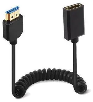 4ft HDMI 8K@60Hz Extension Coiled Cable, Straight HDMI 2.1 Version Male to Female Extender Adapter Shield Spiral Spring Cord, Dynamic HDR, 48Gbps High Speed 4ft HDMI 8K@60Hz Extension Coiled Cable, Straight HDMI 2.1 Version Male to Female Extender Adapter Shield Spiral Spring Cord, Dynamic HDR, 48Gbps High Speed