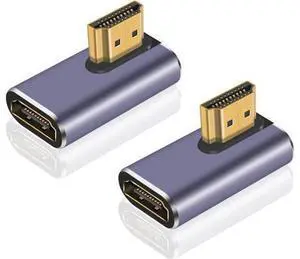HDMI 90 Degree Adapter 8k, Right Angle HDMI 2.1 Adapter, 48Gbps HDMI Male to Female Adapter Extender Connector Supports 8K@60Hz, 4K@120Hz, 3D HDR for Laptop,DVD,TV, Monitors,PS5 (2Pack) HDMI 90 Degree Adapter 8k, Right Angle HDMI 2.1 Adapter, 48Gbps HDMI Male to Female Adapter Extender Connector Supports 8K@60Hz, 4K@120Hz, 3D HDR for Laptop,DVD,TV, Monitors,PS5 (2Pack)