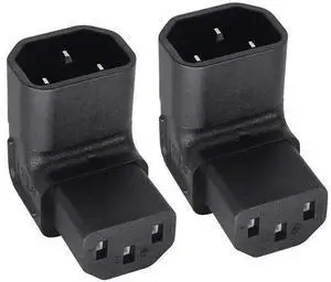 90 Degree C13 to C14 AC Powe Adapter, IEC C13 Female to IEC C14 Male PDU 3 Pin Power Socket Extension Converter for Computer LED HDTV Monitor Etc. (2 Pack) (UP Angled) 90 Degree C13 to C14 AC Powe Adapter, IEC C13 Female to IEC C14 Male PDU 3 Pin Power Socket Extension Converter for Computer LED HDTV Monitor Etc. (2 Pack) (UP Angled)