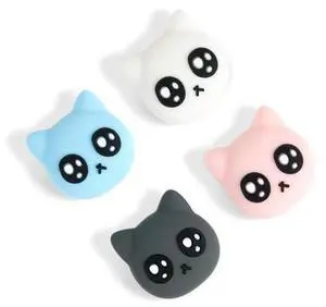 GeekShare 4PCS Cat Shape Silicone Joystick Caps for Switch/OLED/Lite - Tearful Eyes Cat Thumb Grip Caps GeekShare 4PCS Cat Shape Silicone Joystick Caps for Switch/OLED/Lite - Tearful Eyes Cat Thumb Grip Caps