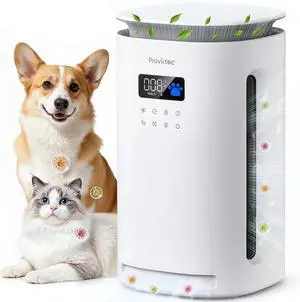 Provirtec Air Purifier for Home Pets, 99.23% Pet Odor & 99.97% Allergies & 99.70% Pet Hair Reduction, 4-Side Wide Intake, H13 True HEPA, Auto/Pet Mode & Washable Pre-Filter, Ultra Quiet Air Purifier Provirtec Air Purifier for Home Pets, 99.23% Pet Odor & 99.97% Allergies & 99.70% Pet Hair Reduction, 4-Side Wide Intake, H13 True HEPA, Auto/Pet Mode & Washable Pre-Filter, Ultra Quiet Air Purifier
