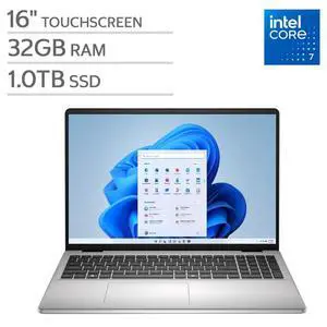Dell 16" Laptop - Intel Core 7 150U - FHD+ (1920 x 1200) Touchscreen - 32GB RAM - 1TB SSD - Windows 11 Home Dell 16" Laptop - Intel Core 7 150U - FHD+ (1920 x 1200) Touchscreen - 32GB RAM - 1TB SSD - Windows 11 Home