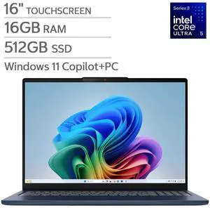 Lenovo IdeaPad Slim 5i 16" Touchscreen Copilot+ PC Laptop - WUXGA (1920 x 1200) - Intel Core Ultra 5 Processor - 16GB RAM - 512GB SSD - Windows 11 Home - Cosmic Blue Lenovo IdeaPad Slim 5i 16" Touchscreen Copilot+ PC Laptop - WUXGA (1920 x 1200) - Intel Core Ultra 5 Processor - 16GB RAM - 512GB SSD - Windows 11 Home - Cosmic Blue