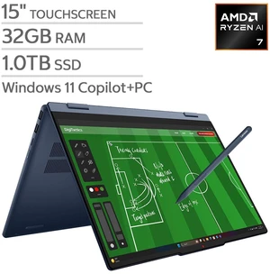 Lenovo IdeaPad 5 2in1 laptop 15.3" (WUXGA) IPS 60Hz Touchscreen Ryzen AI 7 445 Processor 32GB DDR5 RAM 1TB NVMe SSD Wi-Fi 7 Lenovo Pen Gen 2 Included Windows 11 Lenovo IdeaPad 5 2in1 laptop 15.3" (WUXGA) IPS 60Hz Touchscreen Ryzen AI 7 445 Processor 32GB DDR5 RAM 1TB NVMe SSD Wi-Fi 7 Lenovo Pen Gen 2 Included Windows 11