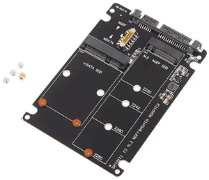 AJMRTC SATA to M.2 NGFF Adapter Board, Supports mSATA SSD & SATA SSD Conversion, M2 NGFF to SATA Disk Interface Converter Card for 2.5" Storage Expansion, 6Gbps SATA III Speed AJMRTC SATA to M.2 NGFF Adapter Board, Supports mSATA SSD & SATA SSD Conversion, M2 NGFF to SATA Disk Interface Converter Card for 2.5" Storage Expansion, 6Gbps SATA III Speed
