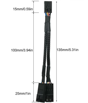 AJMRTC Premium RGB Lighting Extension Splitter Cable, 1 Male to 2 Female 4Pin RGB Power Cord, 4Pin Male RGB Splitter for LED RGB Strip Light, PC Case Fan and RGB Lighting Modification Projects AJMRTC Premium RGB Lighting Extension Splitter Cable, 1 Male to 2 Female 4Pin RGB Power Cord, 4Pin Male RGB Splitter for LED RGB Strip Light, PC Case Fan and RGB Lighting Modification Projects