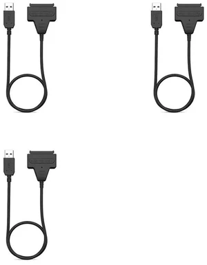 AJMRTC 3 Pack SATA to USB3.0 Adapter Cable, 5Gbps High Speed SATA USB Converter Cord for 2.5 Inch SATA SSD and HDD Hard Disk Drives, Plug and Play External Storage Cable for Data Backup and Hard Drive AJMRTC 3 Pack SATA to USB3.0 Adapter Cable, 5Gbps High Speed SATA USB Converter Cord for 2.5 Inch SATA SSD and HDD Hard Disk Drives, Plug and Play External Storage Cable for Data Backup and Hard Drive
