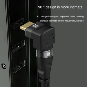 AJMRTC NNR-8K Compatible 90 Degree Right Angle Adapter, Male to Female Elbow HD Extension Connector, 8K High Speed Right-Angle HD Cable Adapter for TV, Monitor, Graphics Card and Media Devices AJMRTC NNR-8K Compatible 90 Degree Right Angle Adapter, Male to Female Elbow HD Extension Connector, 8K High Speed Right-Angle HD Cable Adapter for TV, Monitor, Graphics Card and Media Devices